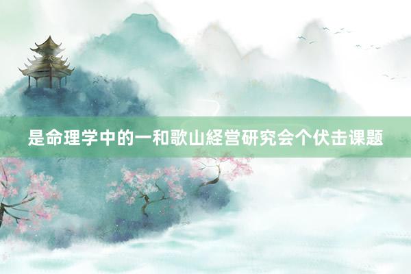 是命理学中的一和歌山経営研究会个伏击课题